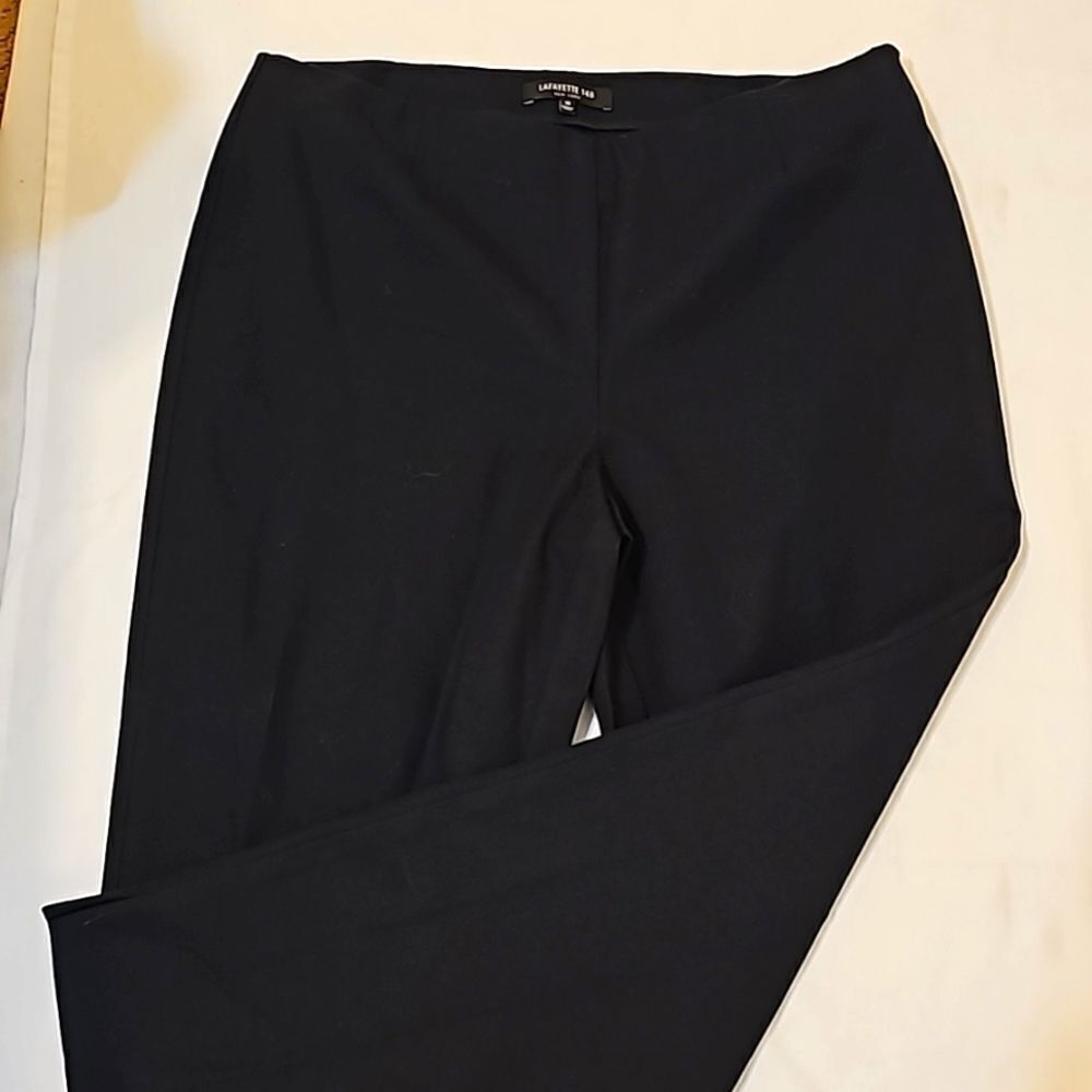 Lafayette 148 New York Black Side-Zipper Pants size 10